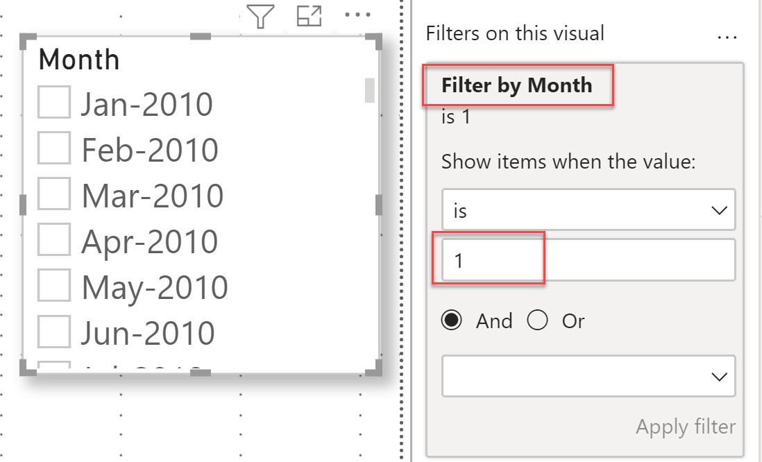 Slicer - Filter By Month 